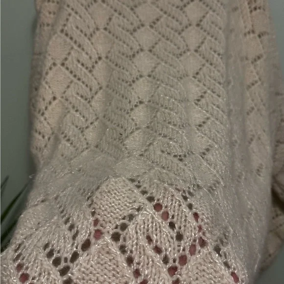 Rina Rossi Soft Cream Diamond-Open Knit Crewneck Sweater - Picture 7 of 8